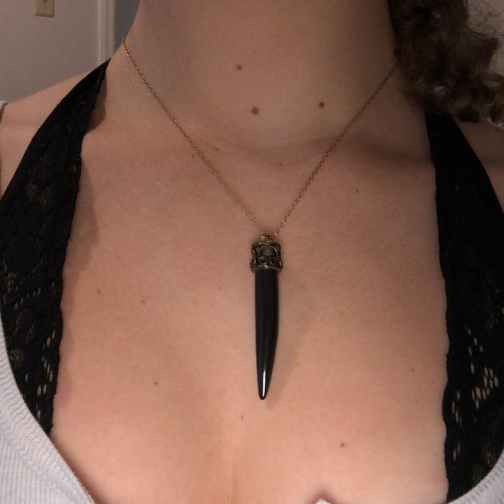 Large Black Tooth necklace